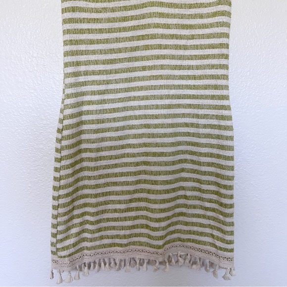 DOLAN by ANTHROPOLOGIE Striped Tassel Terry Dress in Light Green and Cream SZ S - Picture 6 of 7